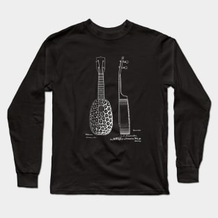 Ukelele Vintage Patent Drawing Long Sleeve T-Shirt